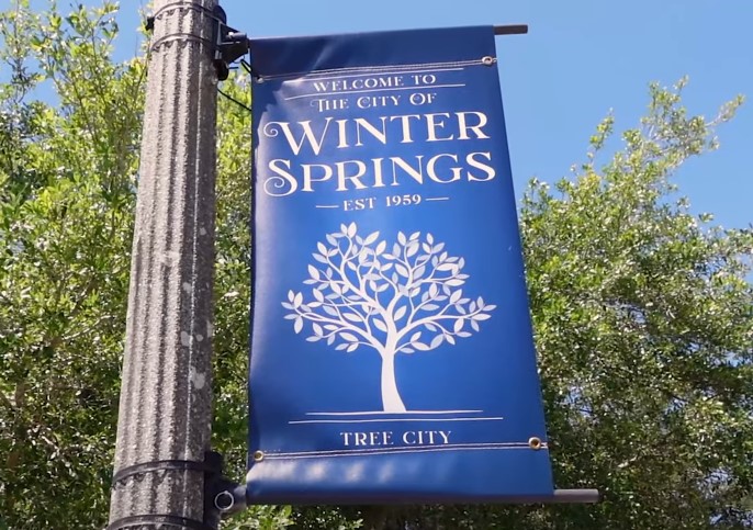 Winter Springs Florida Blue Sign